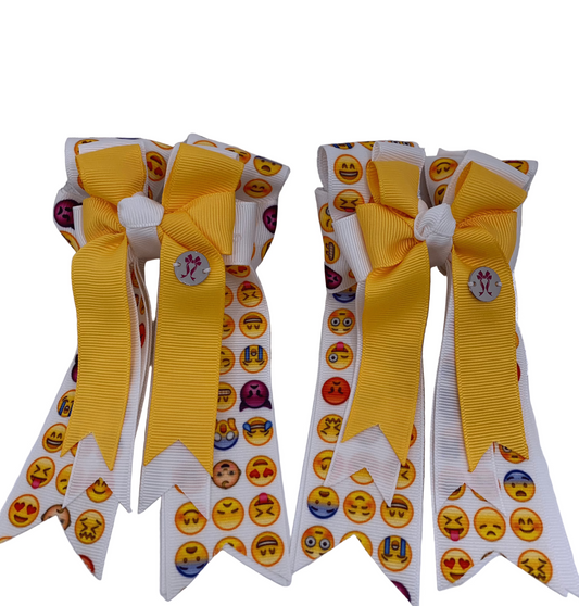 PonyTail Bows 3" Tails PonyTail Bows- Emoji Fun equestrian team apparel online tack store mobile tack store custom farm apparel custom show stable clothing equestrian lifestyle horse show clothing riding clothes PonyTail Bows | Equestrian Hair Accessories horses equestrian tack store