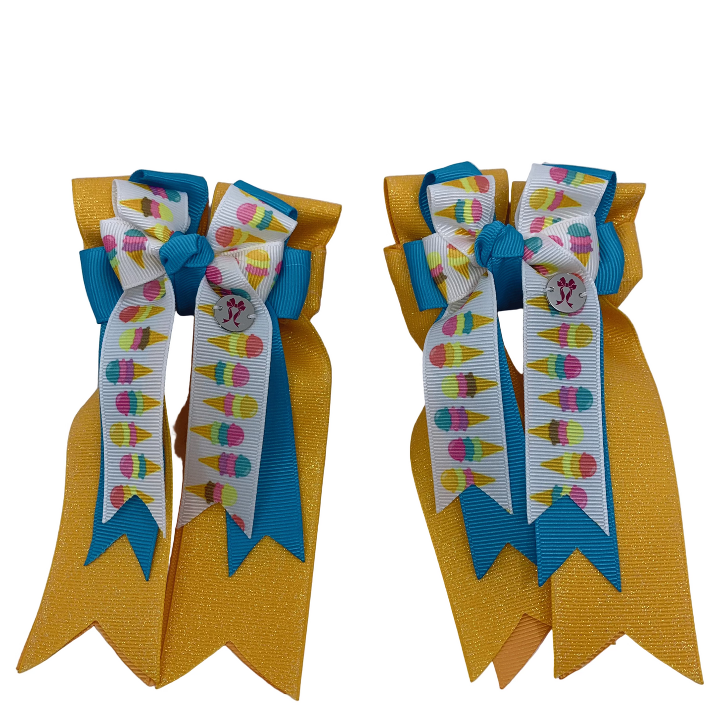 PonyTail Bows 3" Tails PonyTail Bows- Ice Cream Sparkle equestrian team apparel online tack store mobile tack store custom farm apparel custom show stable clothing equestrian lifestyle horse show clothing riding clothes PonyTail Bows | Equestrian Hair Accessories horses equestrian tack store