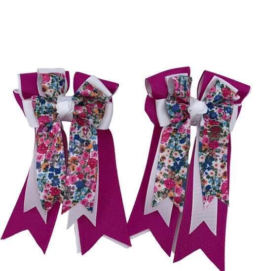 PonyTail Bows 3" Tails PonyTail Bows- Spring Fuchsia equestrian team apparel online tack store mobile tack store custom farm apparel custom show stable clothing equestrian lifestyle horse show clothing riding clothes PonyTail Bows | Equestrian Hair Accessories horses equestrian tack store