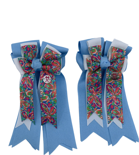 PonyTail Bows 3" Tails PonyTail Bows- Blue Butterfly equestrian team apparel online tack store mobile tack store custom farm apparel custom show stable clothing equestrian lifestyle horse show clothing riding clothes PonyTail Bows | Equestrian Hair Accessories horses equestrian tack store