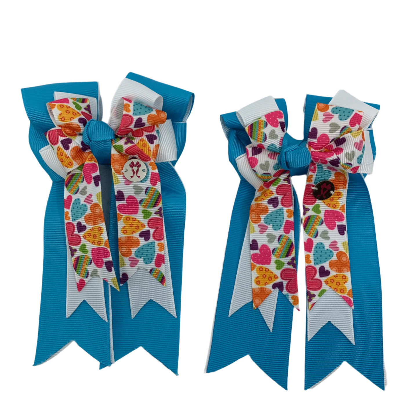 PonyTail Bows 3" Tails Pony Tail Bows- Hearts in the Sky equestrian team apparel online tack store mobile tack store custom farm apparel custom show stable clothing equestrian lifestyle horse show clothing riding clothes PonyTail Bows | Equestrian Hair Accessories horses equestrian tack store