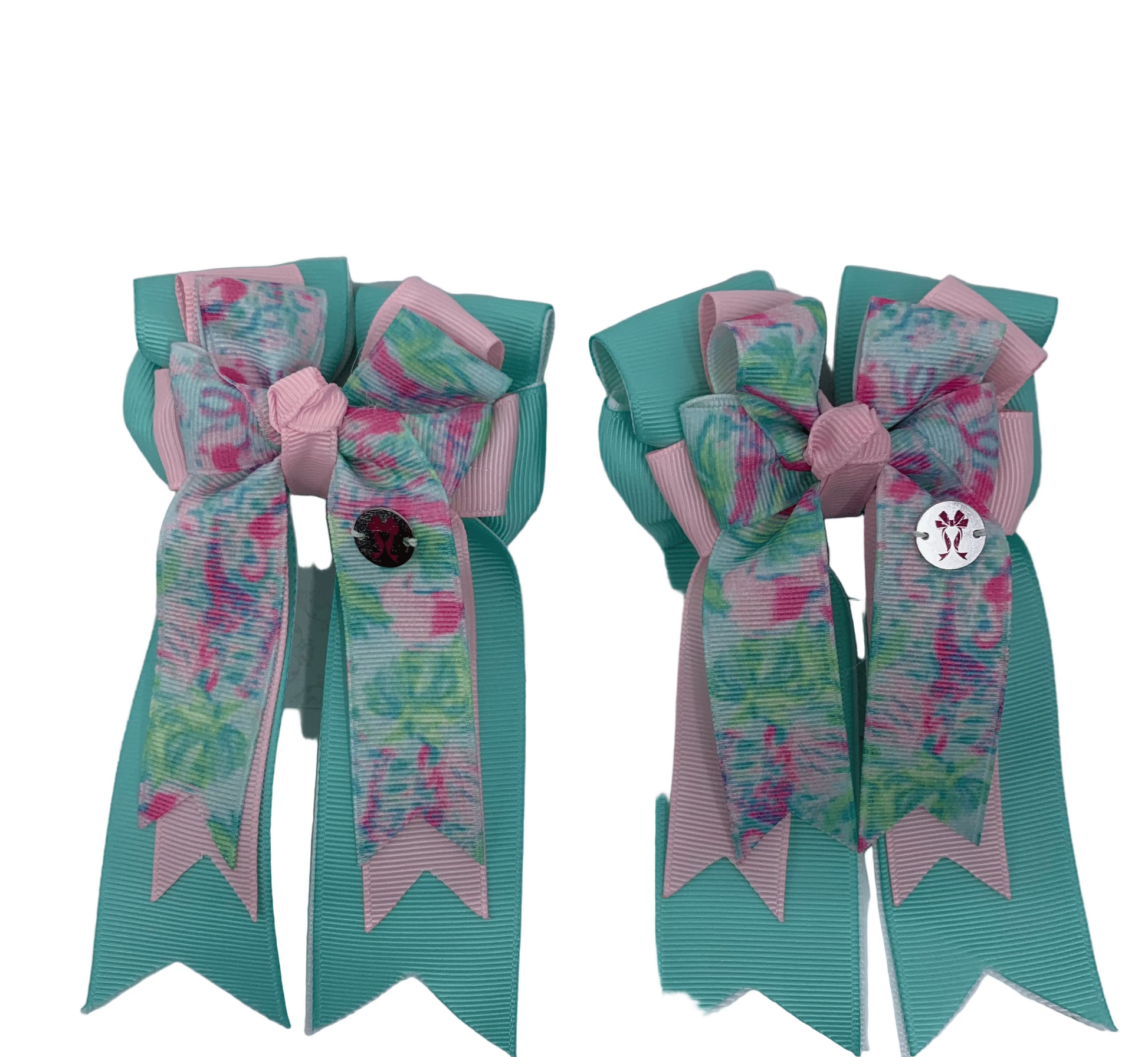 PonyTail Bows 3" Tails PonyTail Bows- Springtime Floral equestrian team apparel online tack store mobile tack store custom farm apparel custom show stable clothing equestrian lifestyle horse show clothing riding clothes PonyTail Bows | Equestrian Hair Accessories horses equestrian tack store
