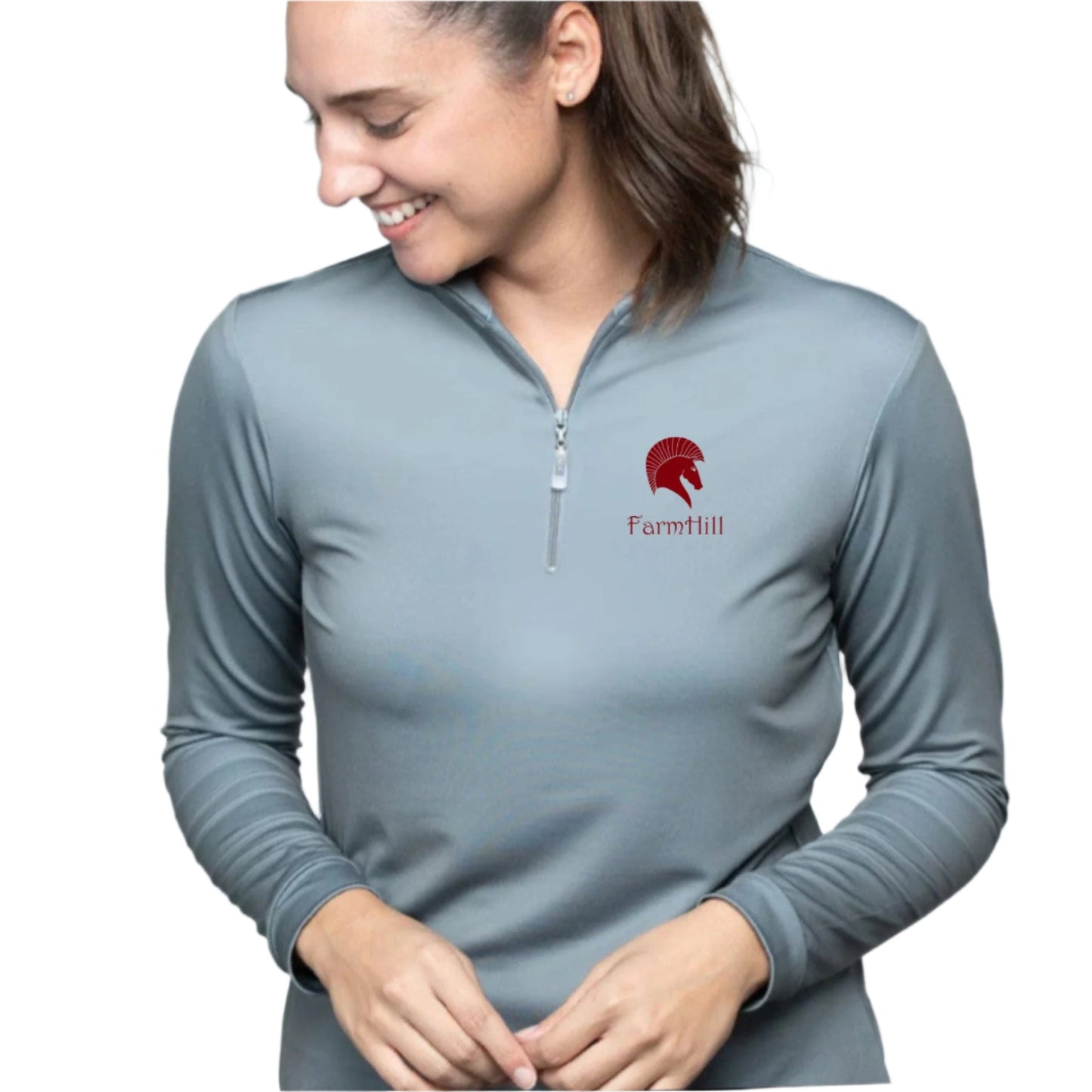 Equestrian Team Apparel Light Gray / XS Farm Hill- Cold Weather Sun Shirt equestrian team apparel online tack store mobile tack store custom farm apparel custom show stable clothing equestrian lifestyle horse show clothing riding clothes Farm Hill- Cold Weather Sun Shirt horses equestrian tack store