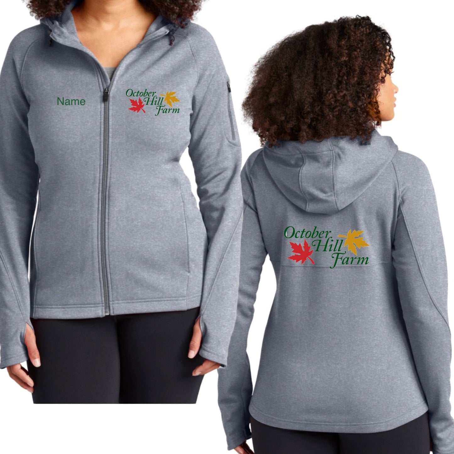 Equestrian Team Apparel XS / Grey Heather October Hill Farm Zip Up Training Jacket equestrian team apparel online tack store mobile tack store custom farm apparel custom show stable clothing equestrian lifestyle horse show clothing riding clothes October Hill Farm Zip Up Training Jacket horses equestrian tack store