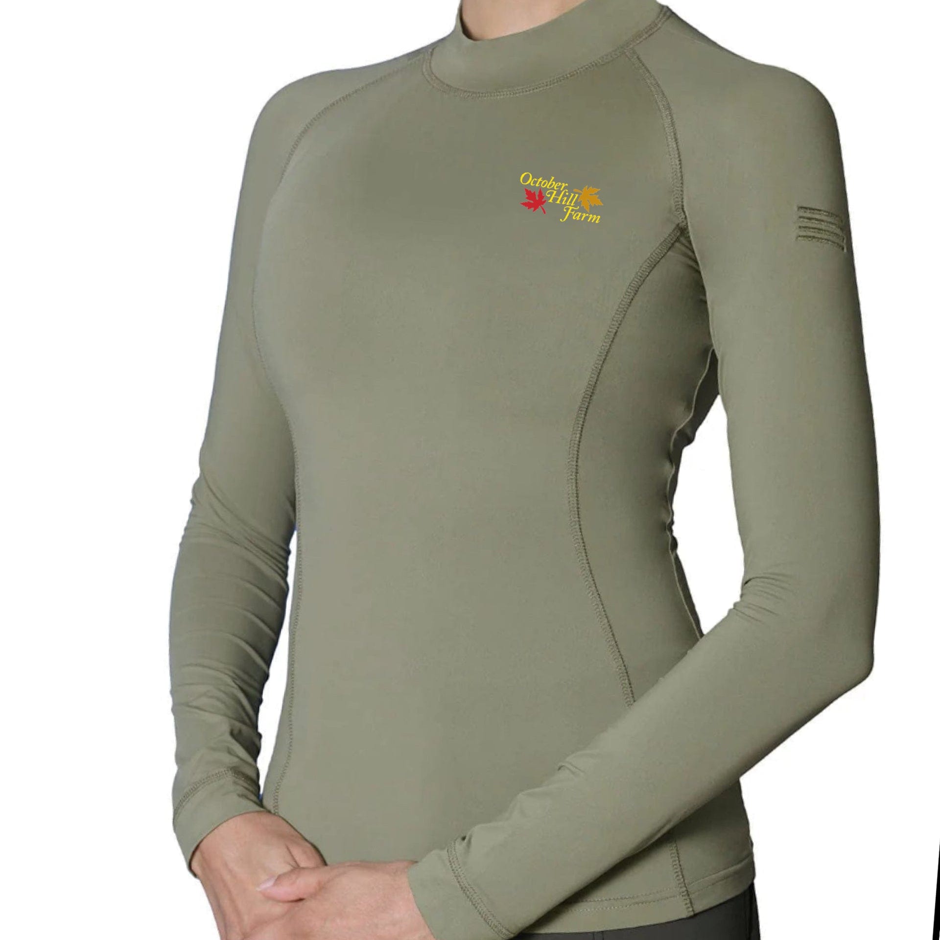 Equestrian Team Apparel XS / GhoDho Willow Green October Hill Farm- Mock Neck Shirts equestrian team apparel online tack store mobile tack store custom farm apparel custom show stable clothing equestrian lifestyle horse show clothing riding clothes October Hill Farm- Mock Neck Shirts horses equestrian tack store