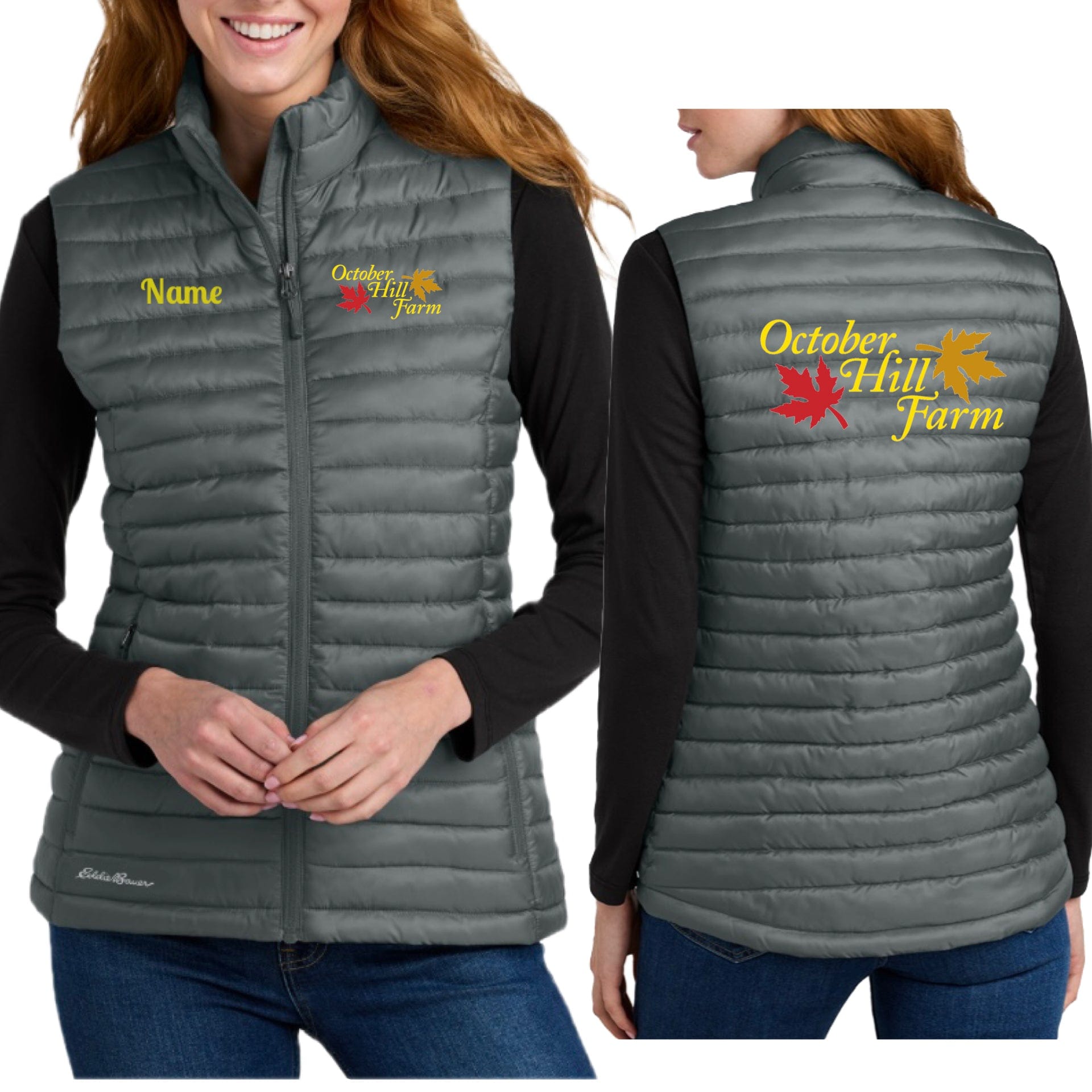 Equestrian Team Apparel XS / Grey October Hill Farm- Puffy Vest equestrian team apparel online tack store mobile tack store custom farm apparel custom show stable clothing equestrian lifestyle horse show clothing riding clothes October Hill Farm- Puffy Vest horses equestrian tack store