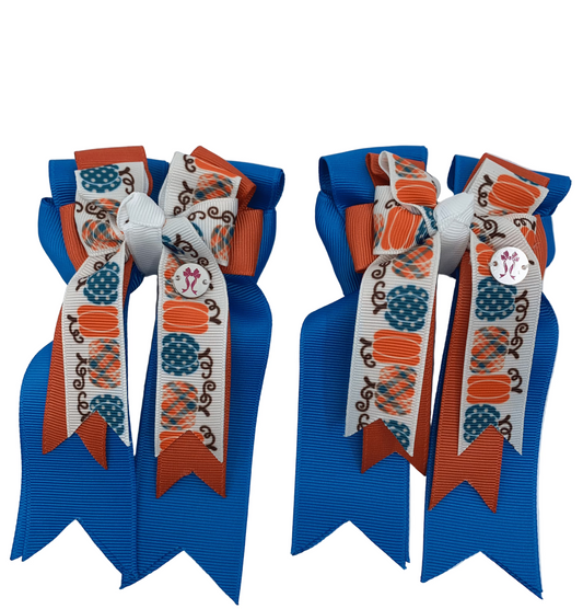 PonyTail Bows 3" Tails PonyTail Bows- Pumkin Fall equestrian team apparel online tack store mobile tack store custom farm apparel custom show stable clothing equestrian lifestyle horse show clothing riding clothes PonyTail Bows | Equestrian Hair Accessories horses equestrian tack store