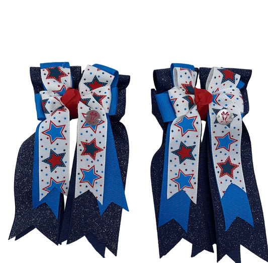 PonyTail Bows 3" Tails PonyTail Bows-Star Sparkle equestrian team apparel online tack store mobile tack store custom farm apparel custom show stable clothing equestrian lifestyle horse show clothing riding clothes PonyTail Bows | Equestrian Hair Accessories horses equestrian tack store