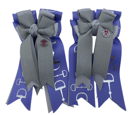 PonyTail Bows 3" Tails PonyTail Bows-Lavender Silver Bits equestrian team apparel online tack store mobile tack store custom farm apparel custom show stable clothing equestrian lifestyle horse show clothing riding clothes PonyTail Bows | Equestrian Hair Accessories horses equestrian tack store