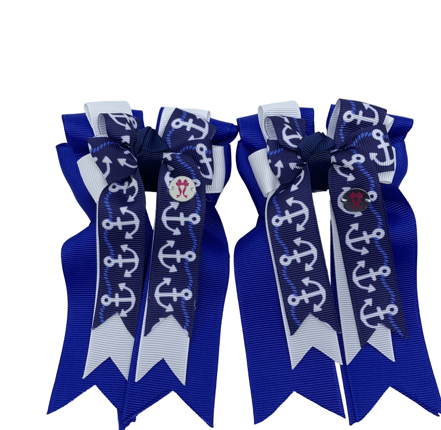 PonyTail Bows 3" Tails PonyTail Bows- Royal Blue Anchors equestrian team apparel online tack store mobile tack store custom farm apparel custom show stable clothing equestrian lifestyle horse show clothing riding clothes PonyTail Bows | Equestrian Hair Accessories horses equestrian tack store