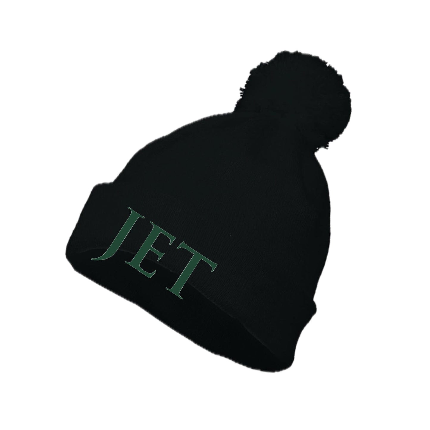 Equestrian Team Apparel Pom Pom with Green JET Show Stable- Beanies equestrian team apparel online tack store mobile tack store custom farm apparel custom show stable clothing equestrian lifestyle horse show clothing riding clothes JET Show Stable- Beanies horses equestrian tack store