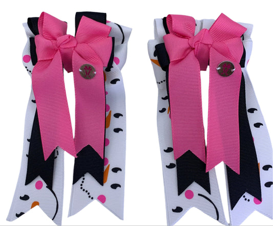 PonyTail Bows 3" Tails PonyTail Bows- Snowman equestrian team apparel online tack store mobile tack store custom farm apparel custom show stable clothing equestrian lifestyle horse show clothing riding clothes PonyTail Bows | Equestrian Hair Accessories horses equestrian tack store