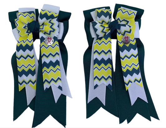 PonyTail Bows 3" Tails PonyTail Bows- Chevron Jade equestrian team apparel online tack store mobile tack store custom farm apparel custom show stable clothing equestrian lifestyle horse show clothing riding clothes PonyTail Bows | Equestrian Hair Accessories horses equestrian tack store