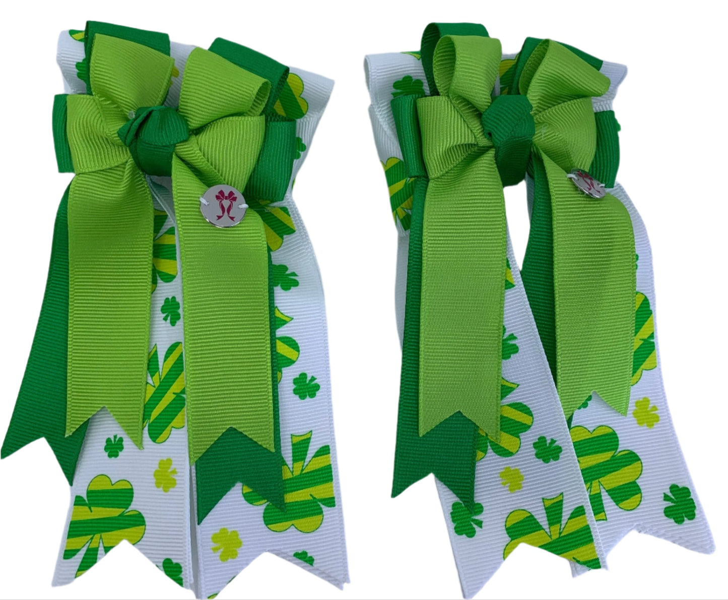 PonyTail Bows 3" Tails PonyTail Bows- Lucky Greens equestrian team apparel online tack store mobile tack store custom farm apparel custom show stable clothing equestrian lifestyle horse show clothing riding clothes PonyTail Bows | Equestrian Hair Accessories horses equestrian tack store
