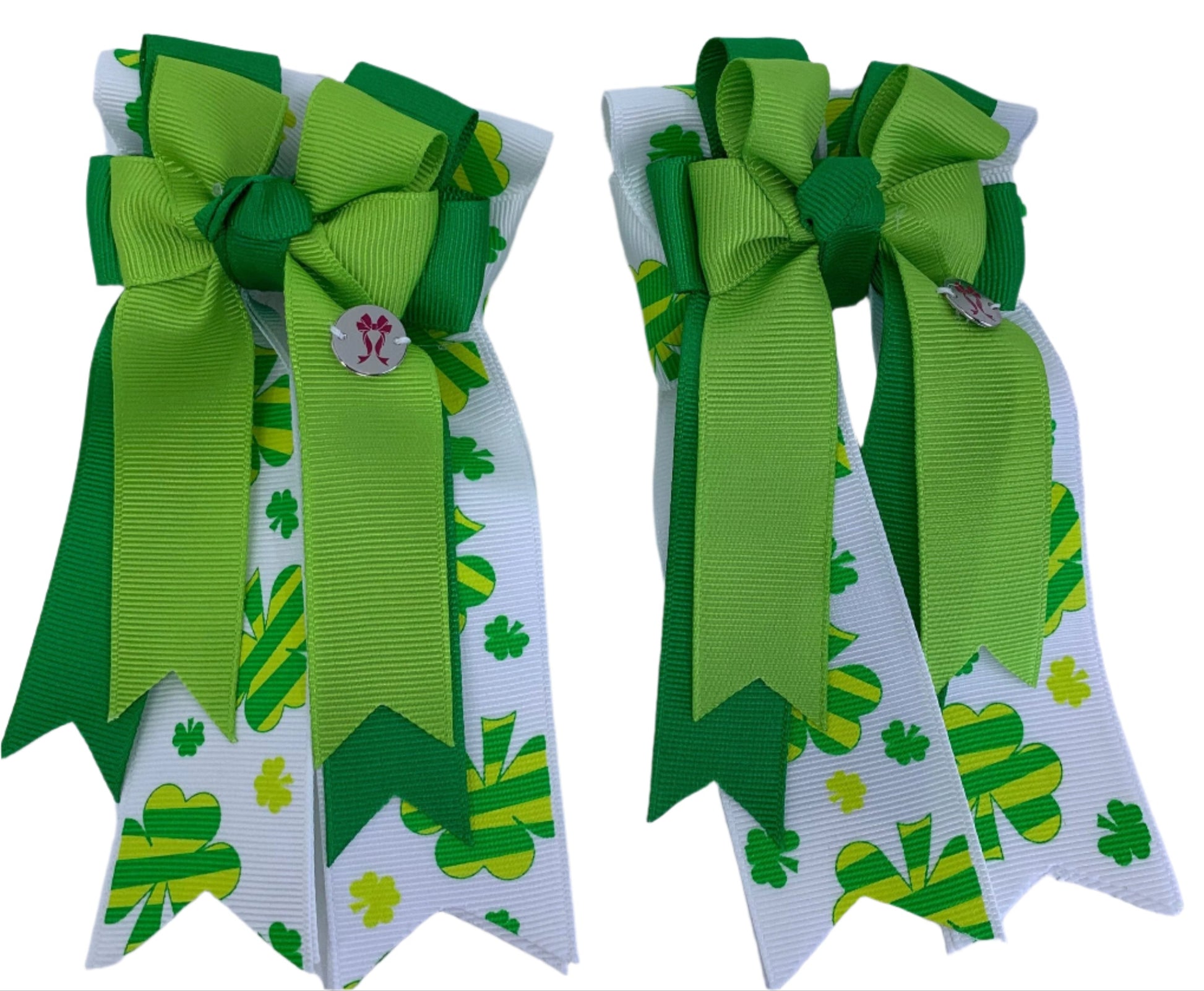 PonyTail Bows 3" Tails PonyTail Bows- Lucky Greens equestrian team apparel online tack store mobile tack store custom farm apparel custom show stable clothing equestrian lifestyle horse show clothing riding clothes PonyTail Bows | Equestrian Hair Accessories horses equestrian tack store