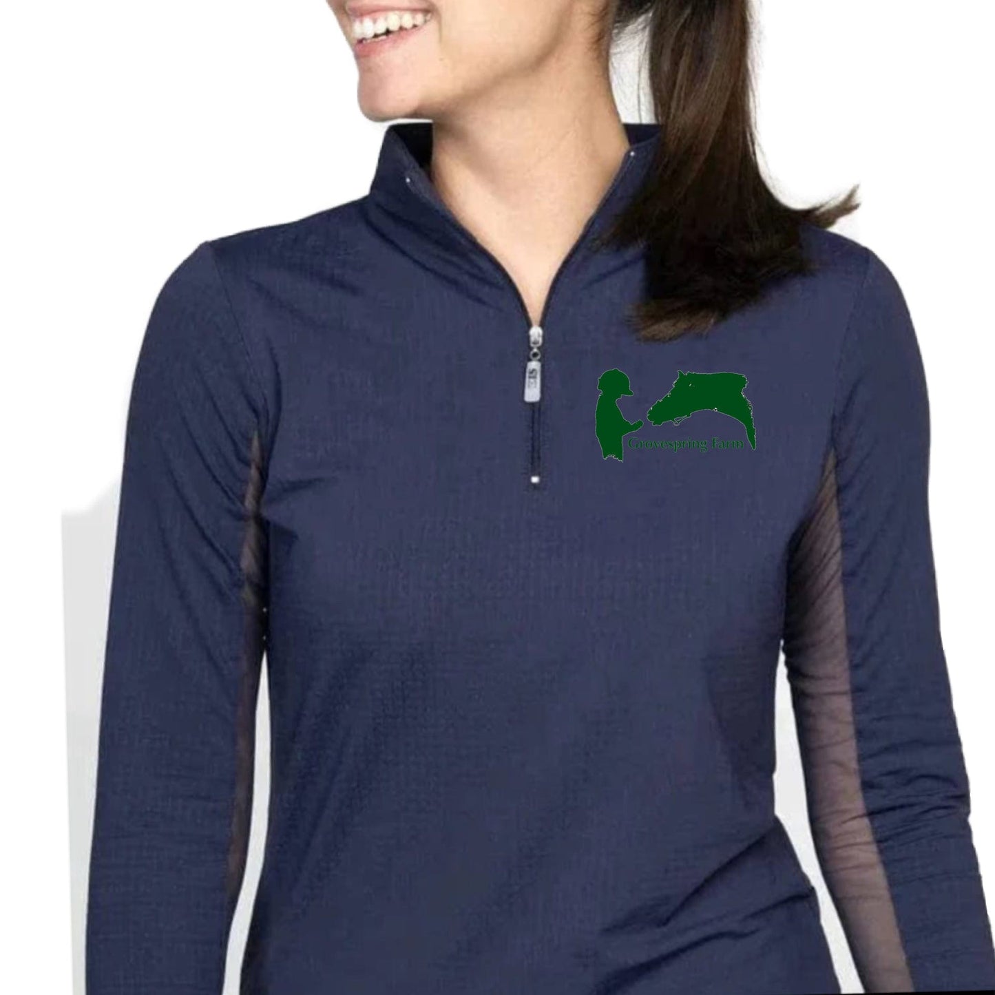 Equestrian Team Apparel XS / Ladies / Navy Grovespring Farm - Sun Shirt equestrian team apparel online tack store mobile tack store custom farm apparel custom show stable clothing equestrian lifestyle horse show clothing riding clothes Grovespring Farm - Sun Shirt horses equestrian tack store
