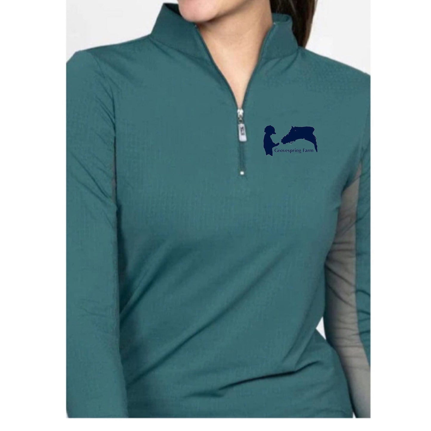 Equestrian Team Apparel XS / Ladies / Hunter Green Grovespring Farm - Sun Shirt equestrian team apparel online tack store mobile tack store custom farm apparel custom show stable clothing equestrian lifestyle horse show clothing riding clothes Grovespring Farm - Sun Shirt horses equestrian tack store