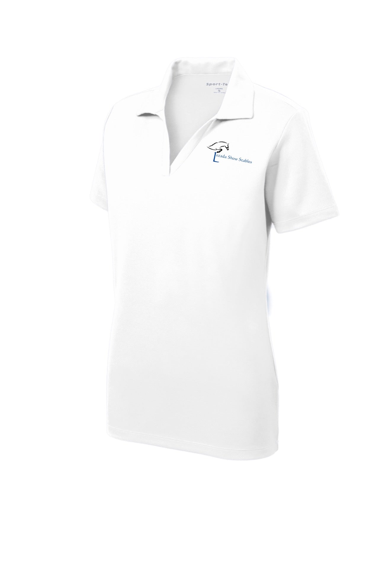 Equestrian Team Apparel Ladies / XS / White Lozada Show Stables Polo Shirt equestrian team apparel online tack store mobile tack store custom farm apparel custom show stable clothing equestrian lifestyle horse show clothing riding clothes Lozada Show Stables Polo Shirt horses equestrian tack store