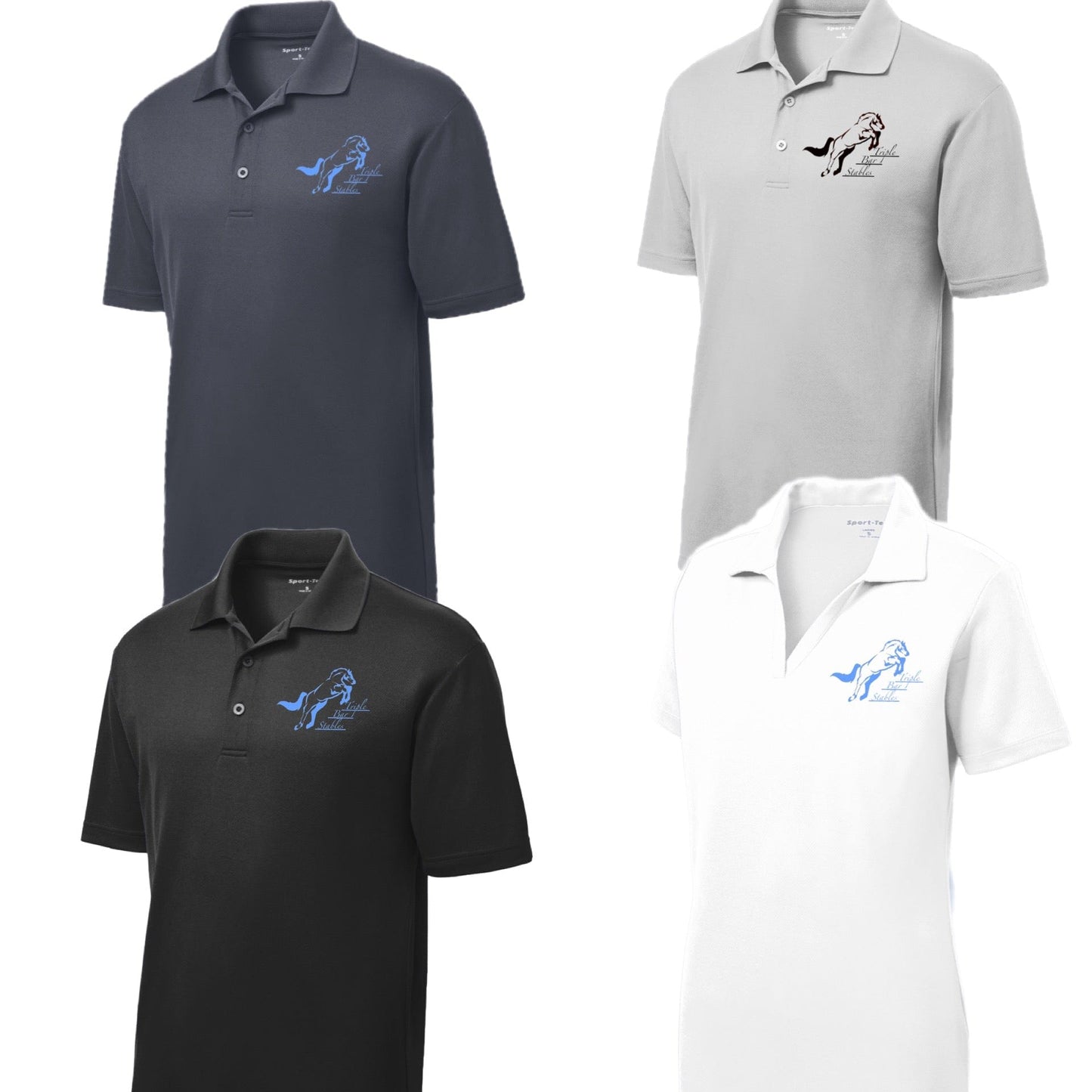 Equestrian Team Apparel Triple Bar Stables- Polo Shirt equestrian team apparel online tack store mobile tack store custom farm apparel custom show stable clothing equestrian lifestyle horse show clothing riding clothes Triple Bar Stables- Polo Shirt horses equestrian tack store