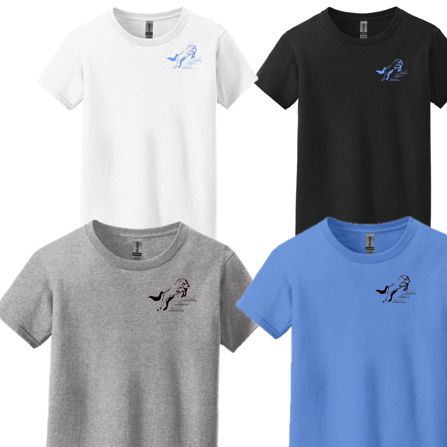 Equestrian Team Apparel Triple Bar Stables- Tee Shirt equestrian team apparel online tack store mobile tack store custom farm apparel custom show stable clothing equestrian lifestyle horse show clothing riding clothes Triple Bar Stables- Tee Shirt horses equestrian tack store