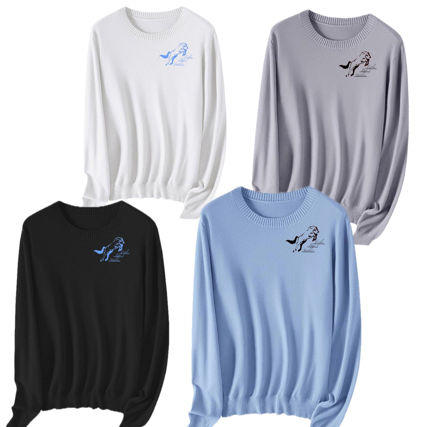 Equestrian Team Apparel Triple Bar Stables- Crewneck Sweater equestrian team apparel online tack store mobile tack store custom farm apparel custom show stable clothing equestrian lifestyle horse show clothing riding clothes Triple Bar Stables- Crewneck Sweater horses equestrian tack store