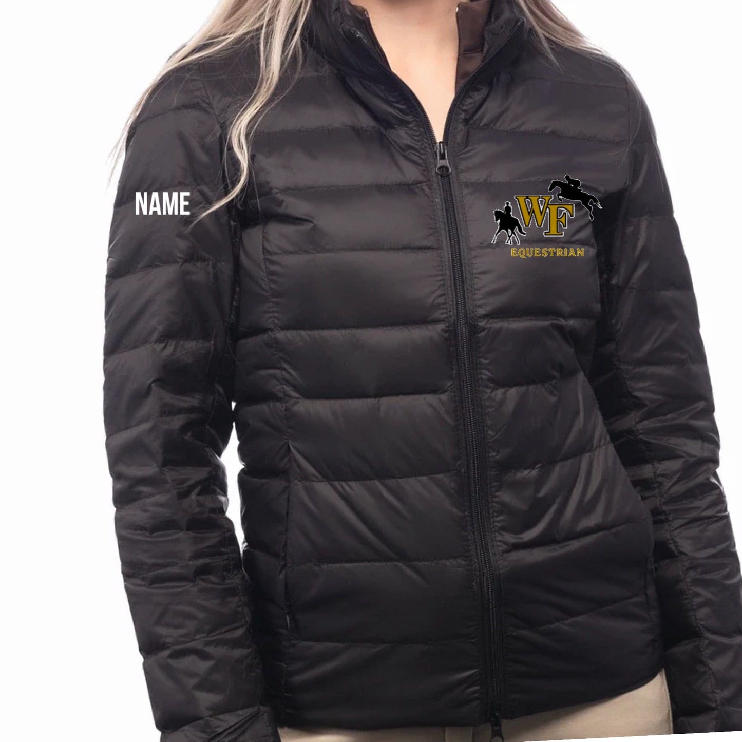 Equestrian Team Apparel WFU Equestrian- TKEQ Puffy Jacket equestrian team apparel online tack store mobile tack store custom farm apparel custom show stable clothing equestrian lifestyle horse show clothing riding clothes WFU Equestrian- TKEQ Puffy Jacket horses equestrian tack store