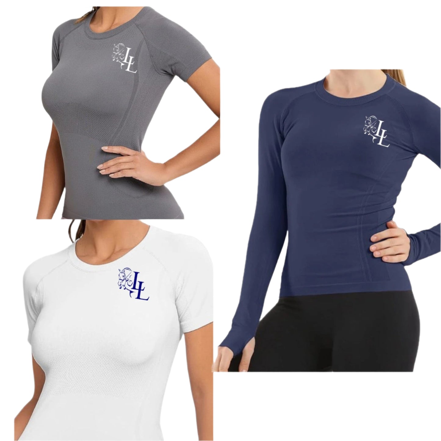 Equestrian Team Apparel Double L Stables Tech Shirt equestrian team apparel online tack store mobile tack store custom farm apparel custom show stable clothing equestrian lifestyle horse show clothing riding clothes horses equestrian tack store