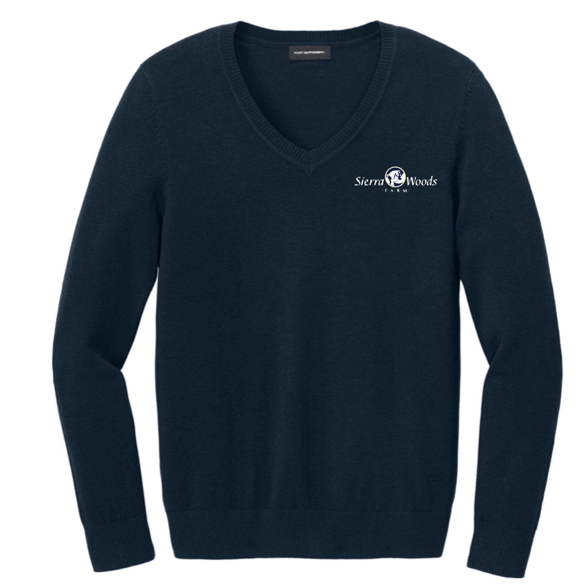 Equestrian Team Apparel Ladies / XS / Navy Sierra Woods Farm - V Neck Sweaters equestrian team apparel online tack store mobile tack store custom farm apparel custom show stable clothing equestrian lifestyle horse show clothing riding clothes Sierra Woods Farm - V Neck Sweaters horses equestrian tack store