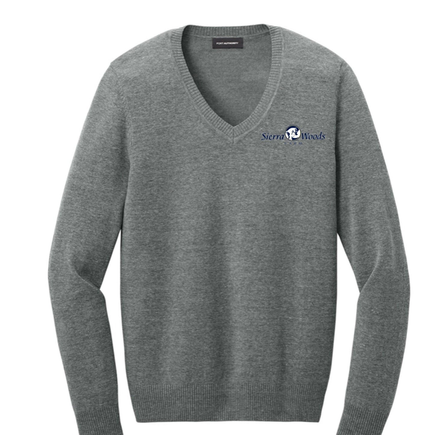 Equestrian Team Apparel Ladies / XS / Med Heather Grey Sierra Woods Farm - V Neck Sweaters equestrian team apparel online tack store mobile tack store custom farm apparel custom show stable clothing equestrian lifestyle horse show clothing riding clothes Sierra Woods Farm - V Neck Sweaters horses equestrian tack store
