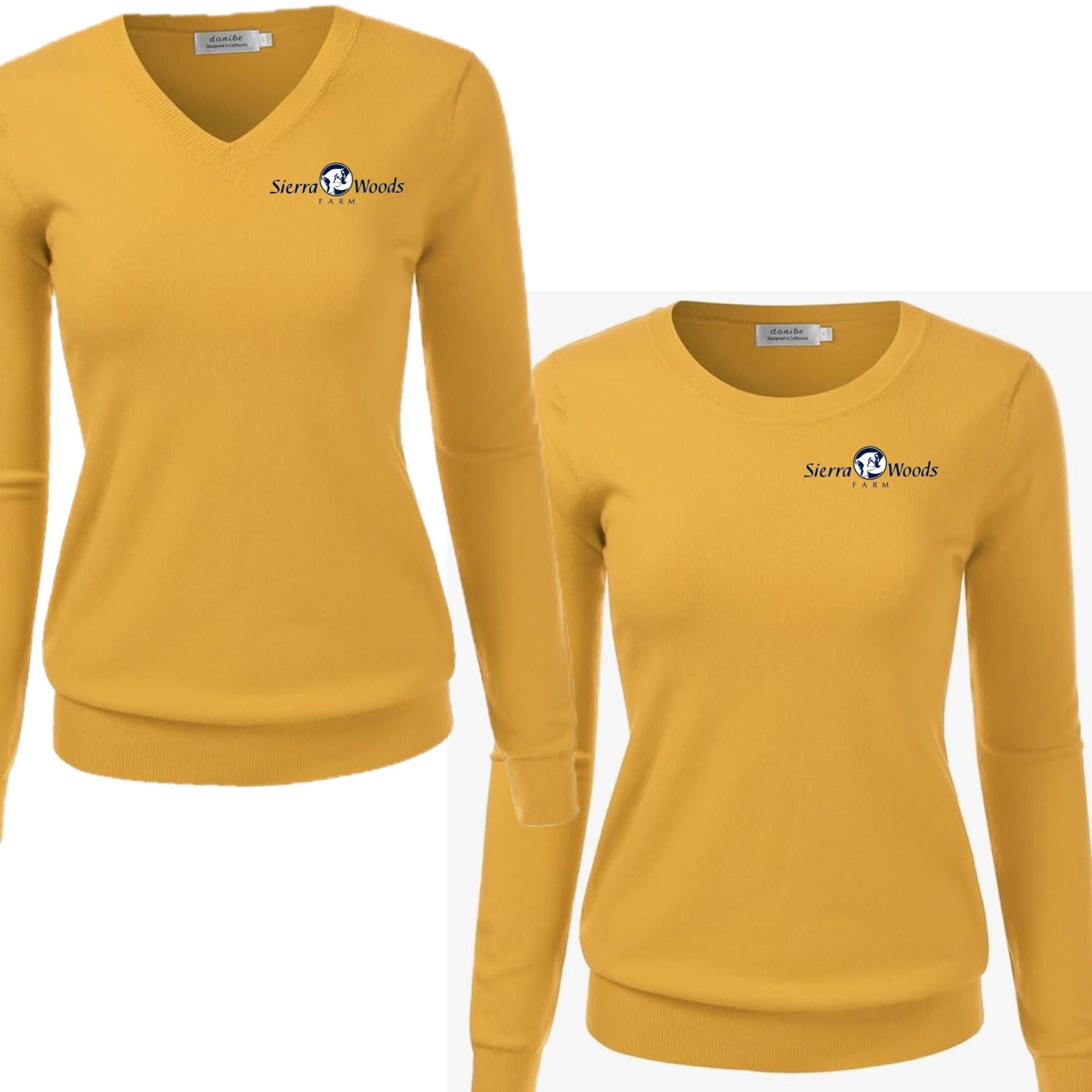 Equestrian Team Apparel Ladies / S / Yellow Sierra Woods Farm - V Neck Sweaters equestrian team apparel online tack store mobile tack store custom farm apparel custom show stable clothing equestrian lifestyle horse show clothing riding clothes Sierra Woods Farm - V Neck Sweaters horses equestrian tack store