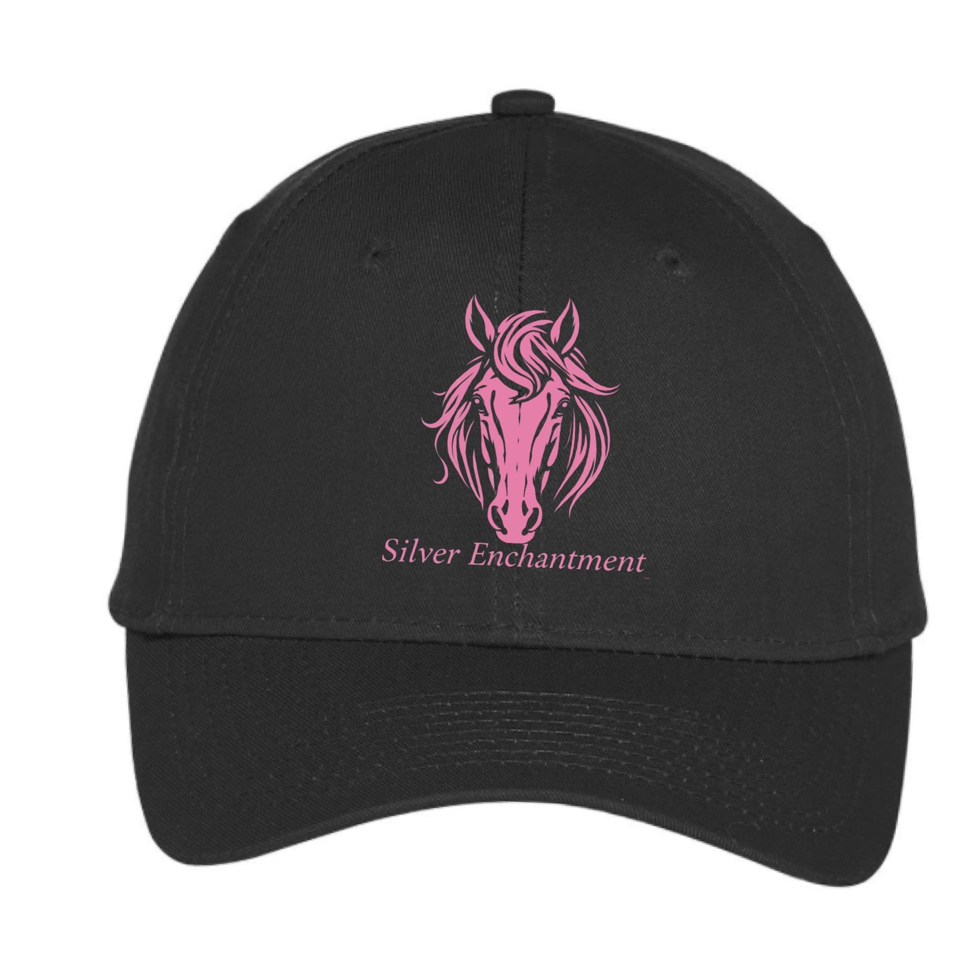 Equestrian Team Apparel Black with Pink Logo Silver Enchantment - Baseball Cap equestrian team apparel online tack store mobile tack store custom farm apparel custom show stable clothing equestrian lifestyle horse show clothing riding clothes Silver Enchantment - Baseball Cap horses equestrian tack store