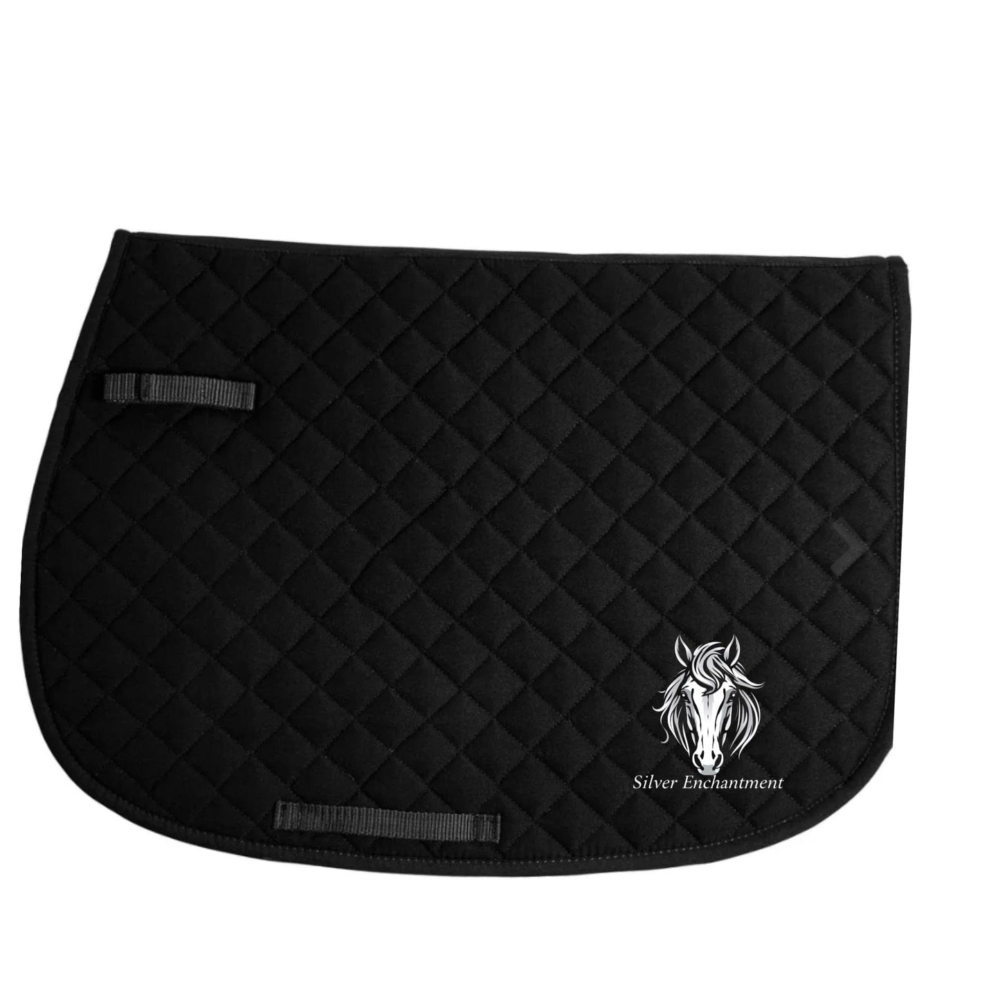 Equestrian Team Apparel Black with Silver Logo / Horse Silver Enchantment - Saddle Pad equestrian team apparel online tack store mobile tack store custom farm apparel custom show stable clothing equestrian lifestyle horse show clothing riding clothes Silver Enchantment - Saddle Pad horses equestrian tack store