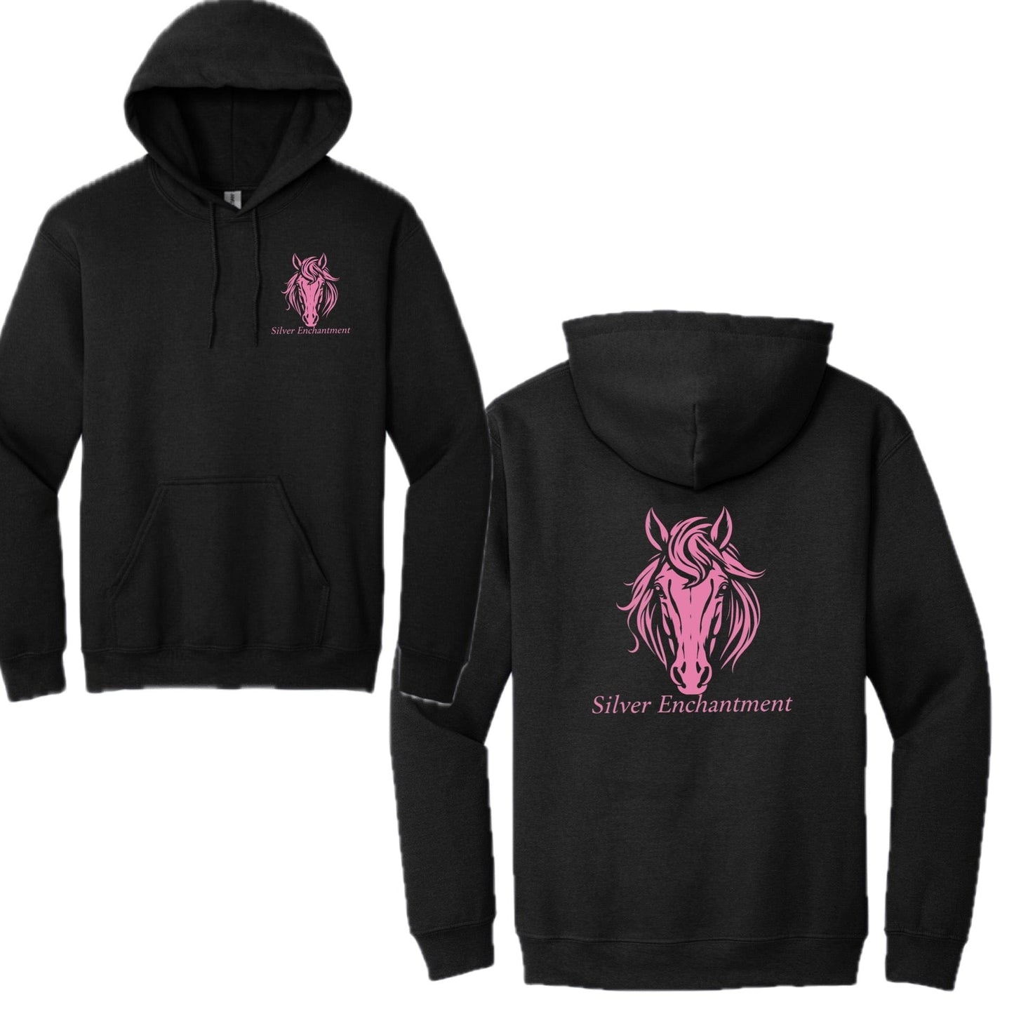 Equestrian Team Apparel Black with Pink Logo / S / Adult Silver Enchantment - Hoodies equestrian team apparel online tack store mobile tack store custom farm apparel custom show stable clothing equestrian lifestyle horse show clothing riding clothes Silver Enchantment - Hoodies horses equestrian tack store