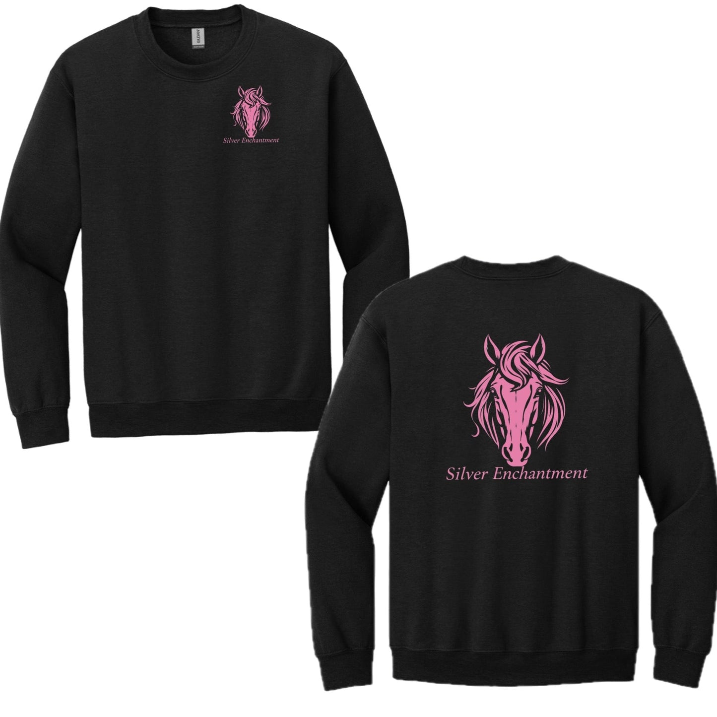Equestrian Team Apparel Black with Pink Logo / S / Adult Silver Enchantment - Sweatshirts equestrian team apparel online tack store mobile tack store custom farm apparel custom show stable clothing equestrian lifestyle horse show clothing riding clothes Silver Enchantment - Sweatshirts horses equestrian tack store
