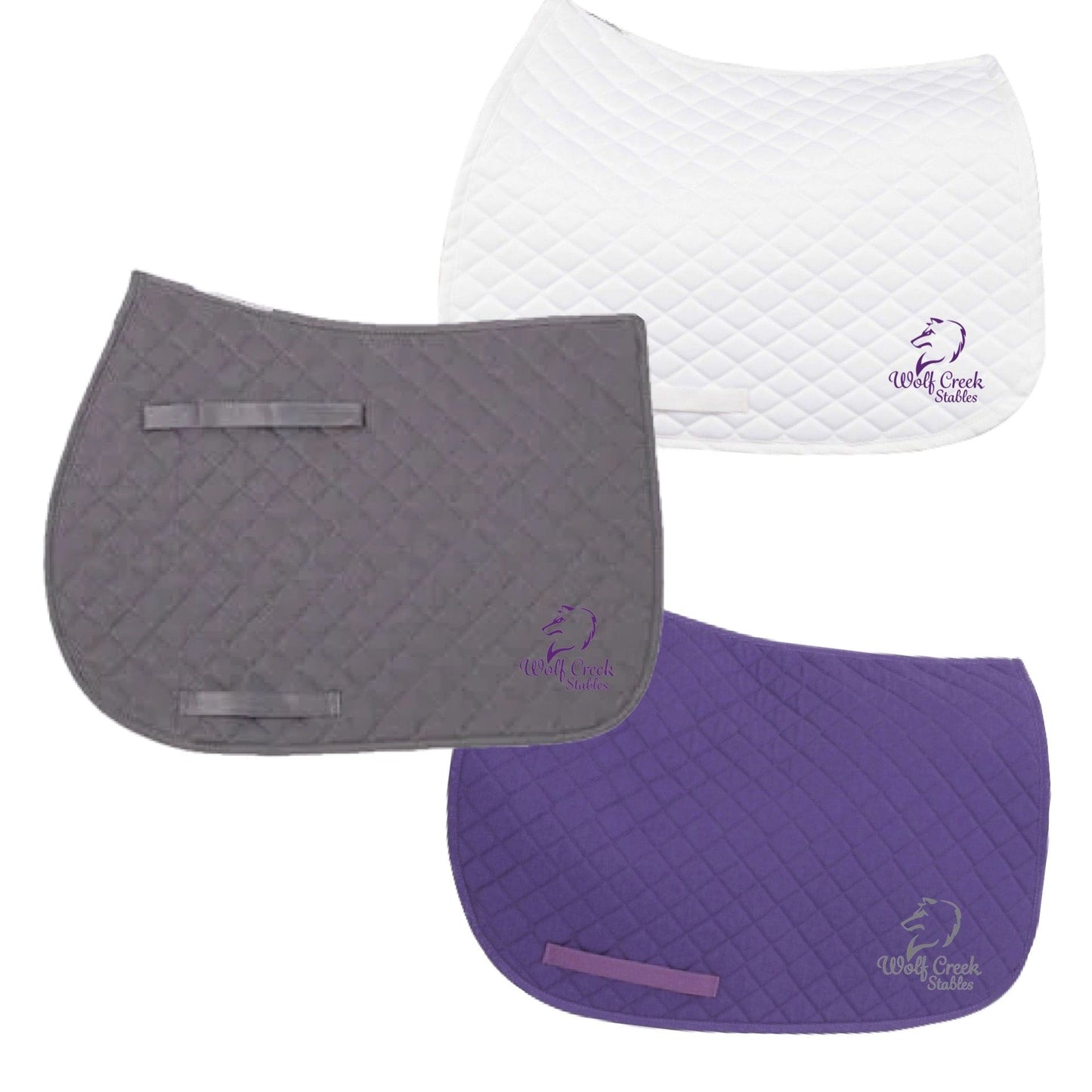 Equestrian Team Apparel Wolf Creek Stables Saddle Pad equestrian team apparel online tack store mobile tack store custom farm apparel custom show stable clothing equestrian lifestyle horse show clothing riding clothes Wolf Creek Stables Saddle Pad horses equestrian tack store