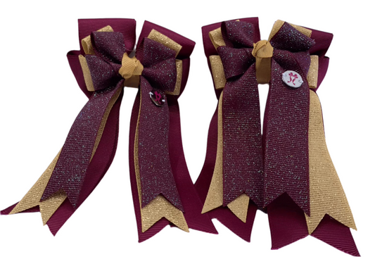 PonyTail Bows 3" Tails PonyTail Bows- Burgundy Poinsettia equestrian team apparel online tack store mobile tack store custom farm apparel custom show stable clothing equestrian lifestyle horse show clothing riding clothes PonyTail Bows | Equestrian Hair Accessories horses equestrian tack store