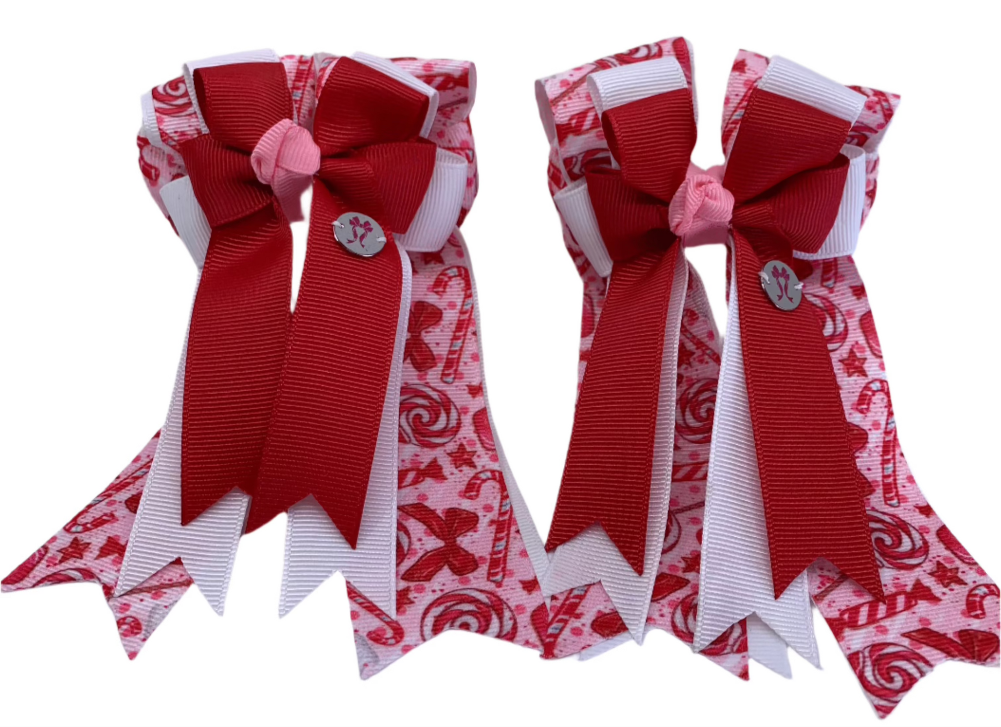 PonyTail Bows 3" Tails PonyTail Bows- Peppermint Dreams equestrian team apparel online tack store mobile tack store custom farm apparel custom show stable clothing equestrian lifestyle horse show clothing riding clothes PonyTail Bows | Equestrian Hair Accessories horses equestrian tack store