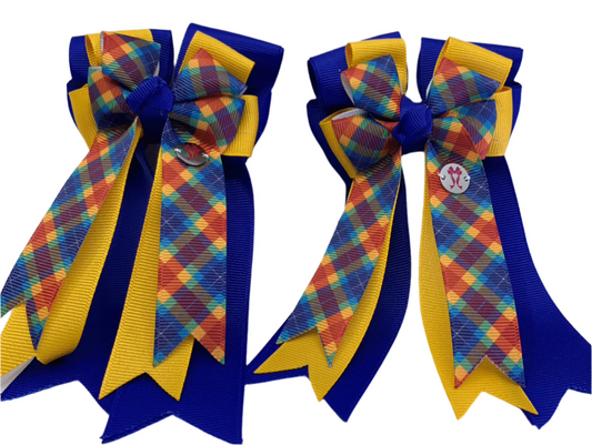 PonyTail Bows 3" Tails PonyTail Bows- Varsity Plaid equestrian team apparel online tack store mobile tack store custom farm apparel custom show stable clothing equestrian lifestyle horse show clothing riding clothes PonyTail Bows | Equestrian Hair Accessories horses equestrian tack store