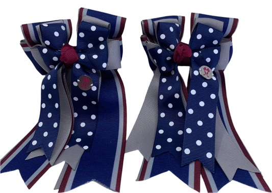 PonyTail Bows 3" Tails PonyTail Bows- Charlie Navy equestrian team apparel online tack store mobile tack store custom farm apparel custom show stable clothing equestrian lifestyle horse show clothing riding clothes PonyTail Bows | Equestrian Hair Accessories horses equestrian tack store