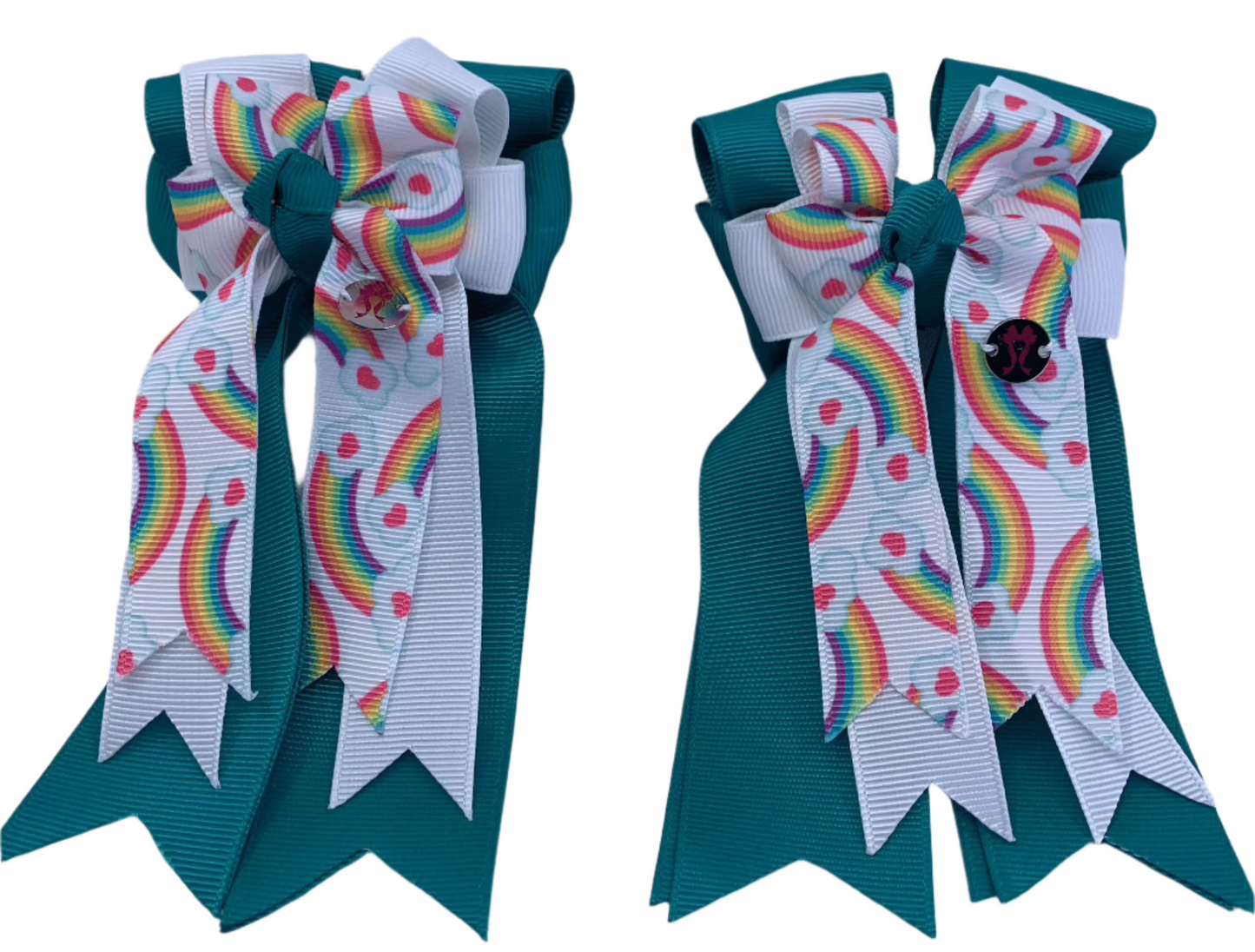 PonyTail Bows 3" Tails PonyTail Bows- Care Bear Teal equestrian team apparel online tack store mobile tack store custom farm apparel custom show stable clothing equestrian lifestyle horse show clothing riding clothes PonyTail Bows | Equestrian Hair Accessories horses equestrian tack store