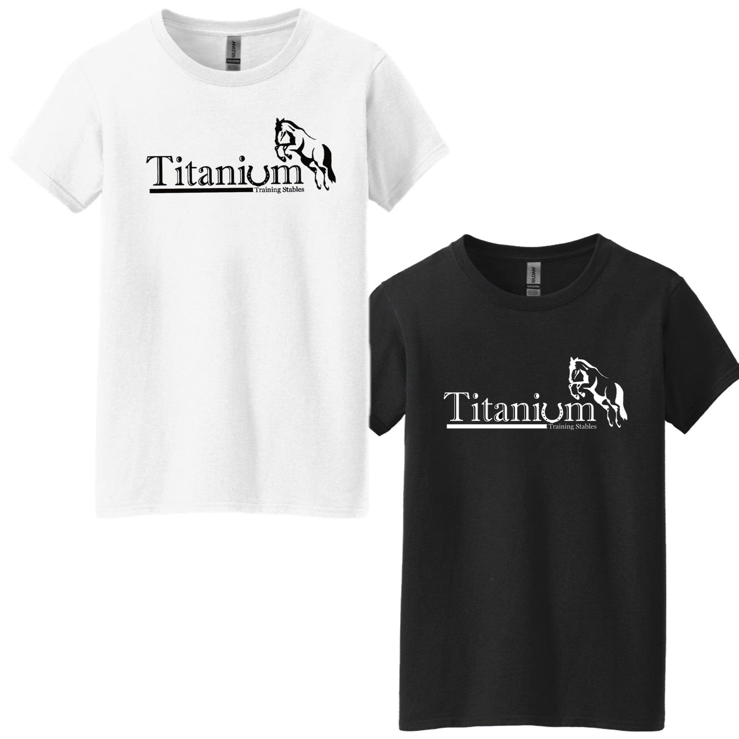 Equestrian Team Apparel Titanium Training Stables Tee Shirt equestrian team apparel online tack store mobile tack store custom farm apparel custom show stable clothing equestrian lifestyle horse show clothing riding clothes Titanium Training Stables Tee Shirt horses equestrian tack store