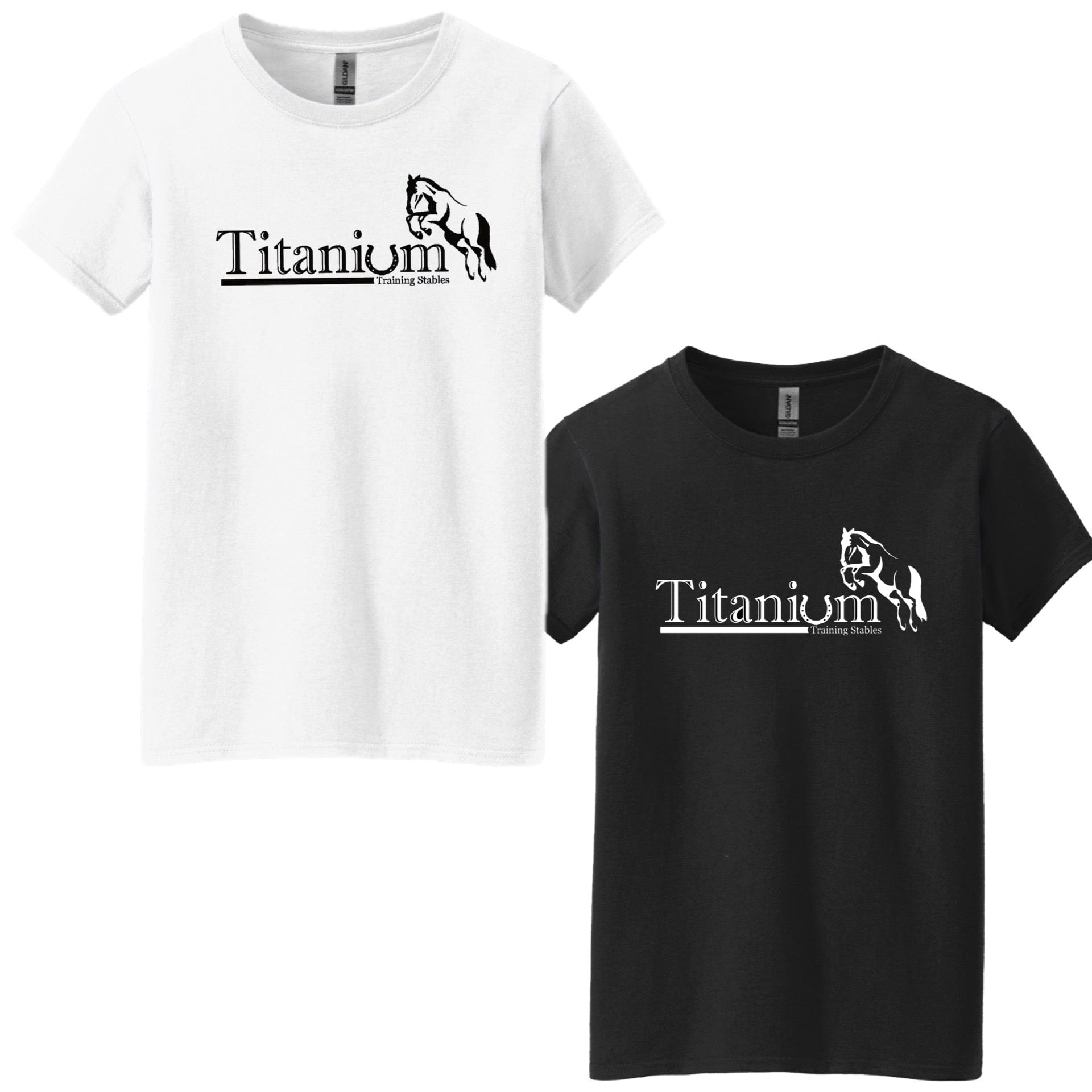 Equestrian Team Apparel Titanium Training Stables Tee Shirt equestrian team apparel online tack store mobile tack store custom farm apparel custom show stable clothing equestrian lifestyle horse show clothing riding clothes Titanium Training Stables Tee Shirt horses equestrian tack store