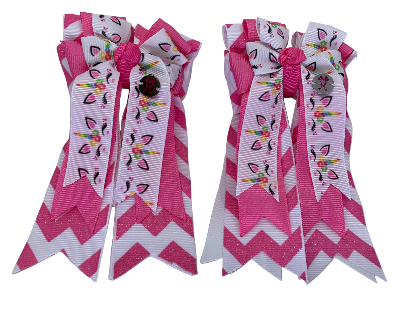 PonyTail Bows 3" Tails PonyTail Bows- Unicorn Party/Chevron equestrian team apparel online tack store mobile tack store custom farm apparel custom show stable clothing equestrian lifestyle horse show clothing riding clothes PonyTail Bows | Equestrian Hair Accessories horses equestrian tack store