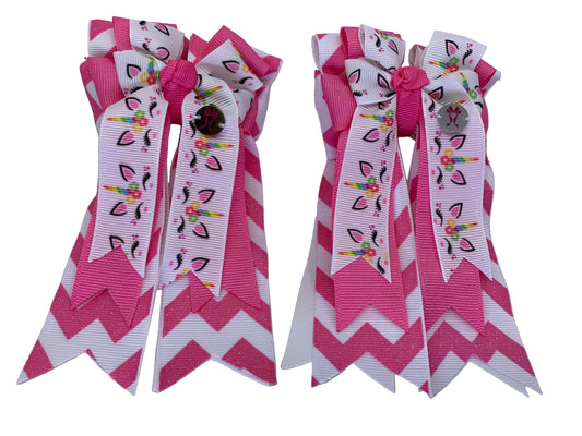 PonyTail Bows 3" Tails PonyTail Bows- Unicorn Party/Chevron equestrian team apparel online tack store mobile tack store custom farm apparel custom show stable clothing equestrian lifestyle horse show clothing riding clothes PonyTail Bows | Equestrian Hair Accessories horses equestrian tack store