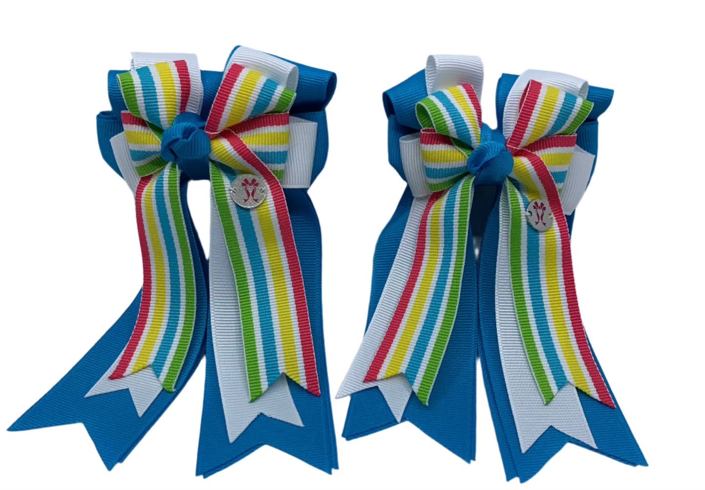 PonyTail Bows 3" Tails PonyTail Bows- Colorful Stripes equestrian team apparel online tack store mobile tack store custom farm apparel custom show stable clothing equestrian lifestyle horse show clothing riding clothes PonyTail Bows | Equestrian Hair Accessories horses equestrian tack store