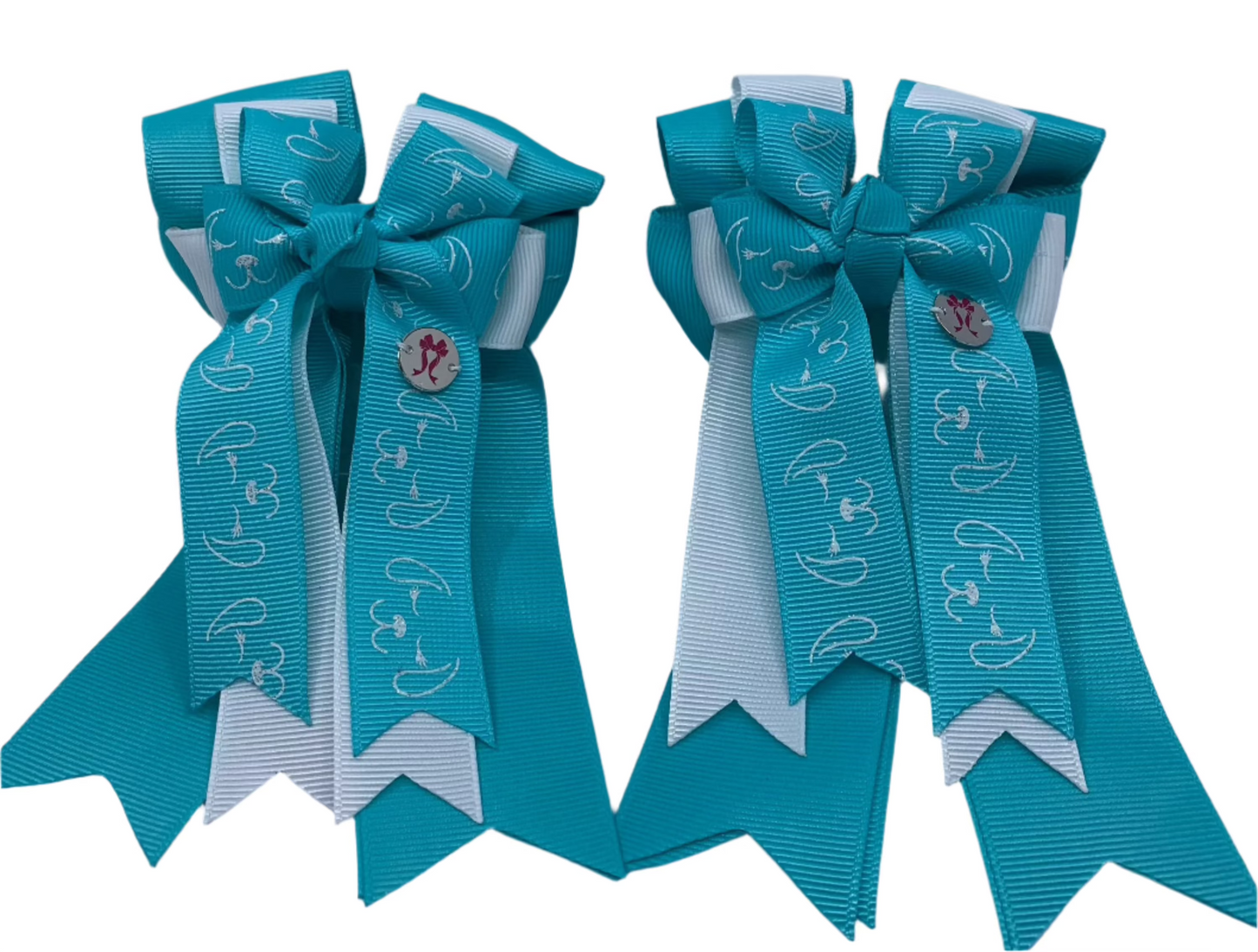 PonyTail Bows 3" Tails PonyTail Bows- Light Blue Puppies equestrian team apparel online tack store mobile tack store custom farm apparel custom show stable clothing equestrian lifestyle horse show clothing riding clothes PonyTail Bows | Equestrian Hair Accessories horses equestrian tack store