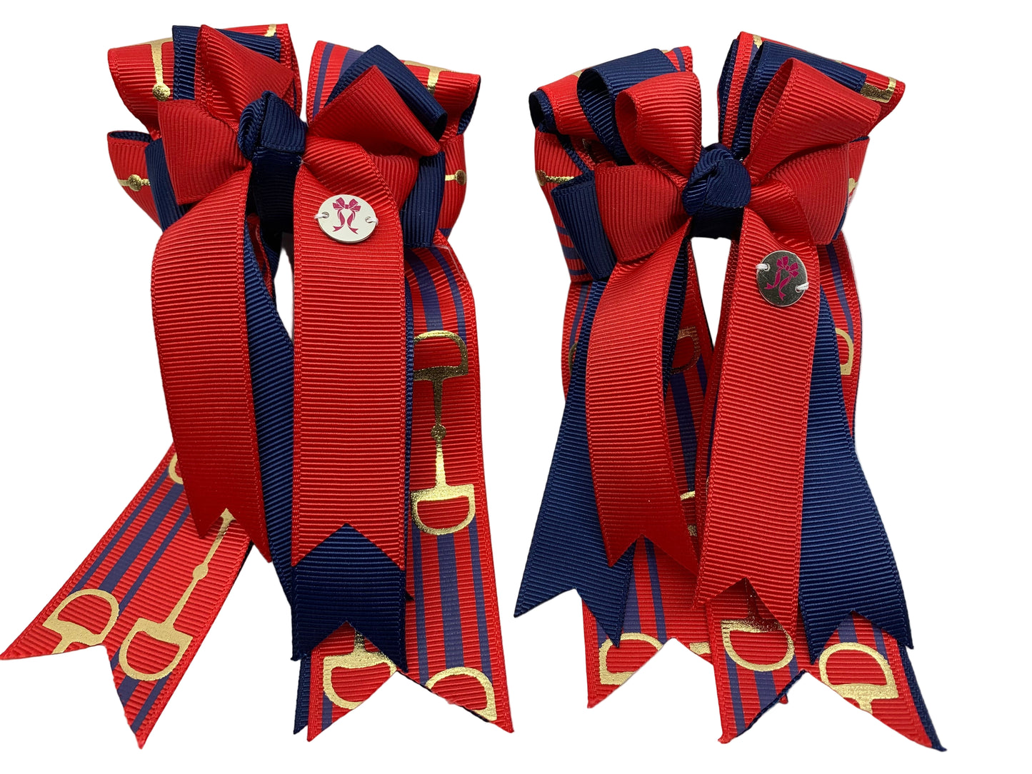 PonyTail Bows 3" Tails PonyTail Bows- Red/Navy Bits equestrian team apparel online tack store mobile tack store custom farm apparel custom show stable clothing equestrian lifestyle horse show clothing riding clothes PonyTail Bows | Equestrian Hair Accessories horses equestrian tack store