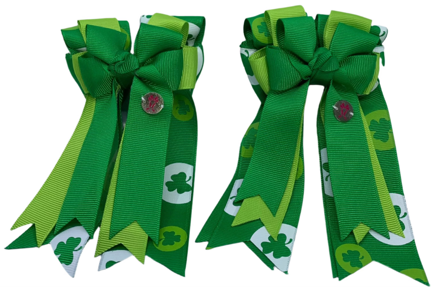 PonyTail Bows 3" Tails PonyTail Bows- Paddy's Luck equestrian team apparel online tack store mobile tack store custom farm apparel custom show stable clothing equestrian lifestyle horse show clothing riding clothes PonyTail Bows | Equestrian Hair Accessories horses equestrian tack store