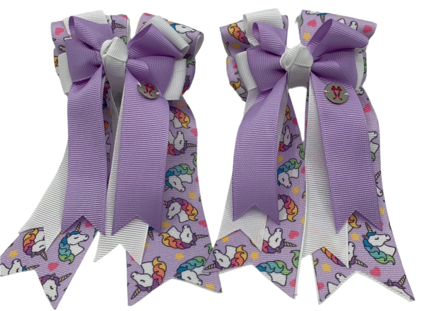 PonyTail Bows 3" Tails PonyTail Bows- Lavender Unicorn Love equestrian team apparel online tack store mobile tack store custom farm apparel custom show stable clothing equestrian lifestyle horse show clothing riding clothes PonyTail Bows | Equestrian Hair Accessories horses equestrian tack store