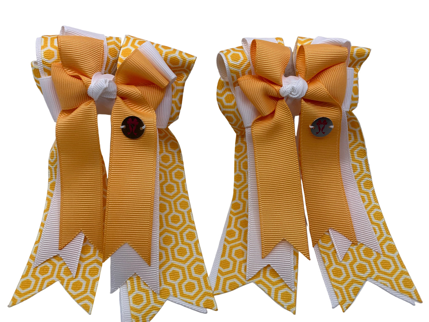PonyTail Bows 3" Tails PonyTail Bows- Gold Coast Honeycomb equestrian team apparel online tack store mobile tack store custom farm apparel custom show stable clothing equestrian lifestyle horse show clothing riding clothes PonyTail Bows | Equestrian Hair Accessories horses equestrian tack store